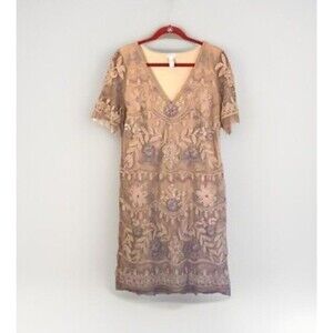 Sundance Dress Size PXL Duchess Embroidered Shift Cocktail Wedding Party